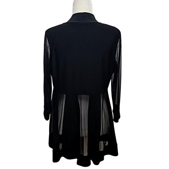 Bali Women Blach Poly/Span Long Sleeve Open Evening Jacket Blazer Size See Meas. - Picture 4 of 9